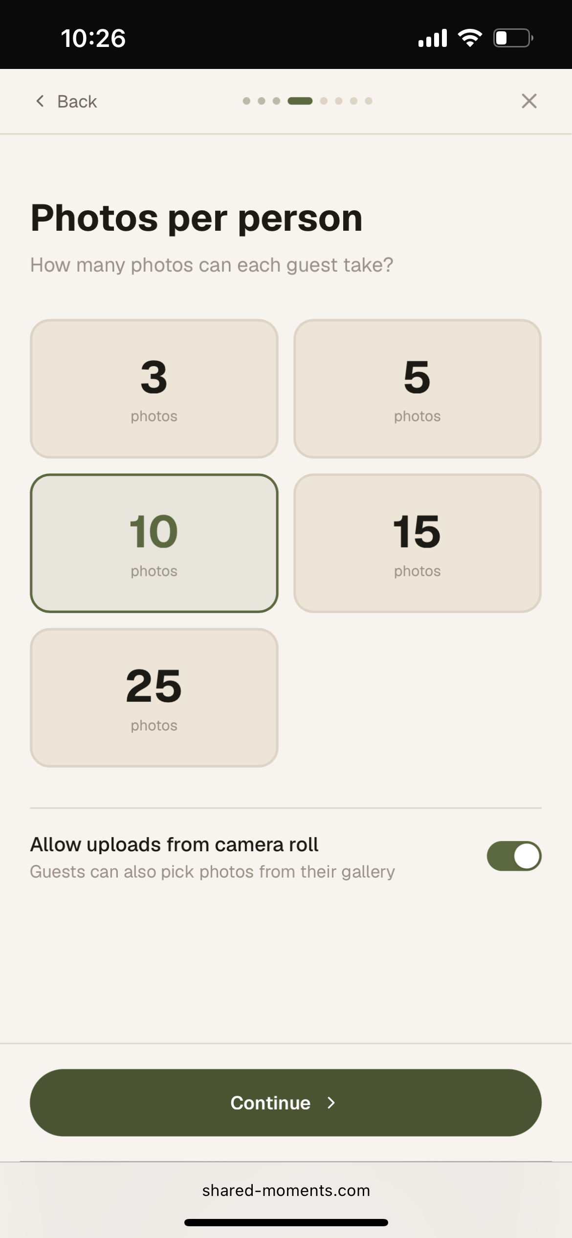 Photos per person screen